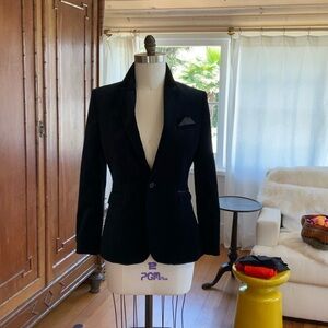 Youth Navy Blue Velvet Blazer 14Y